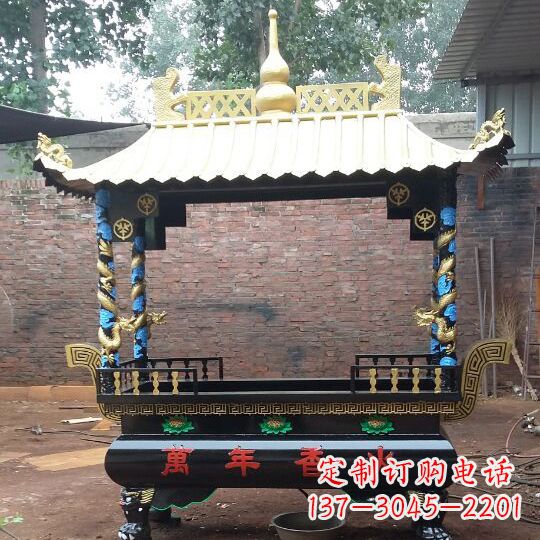 辽阳琴书侣雕藏文铜香炉