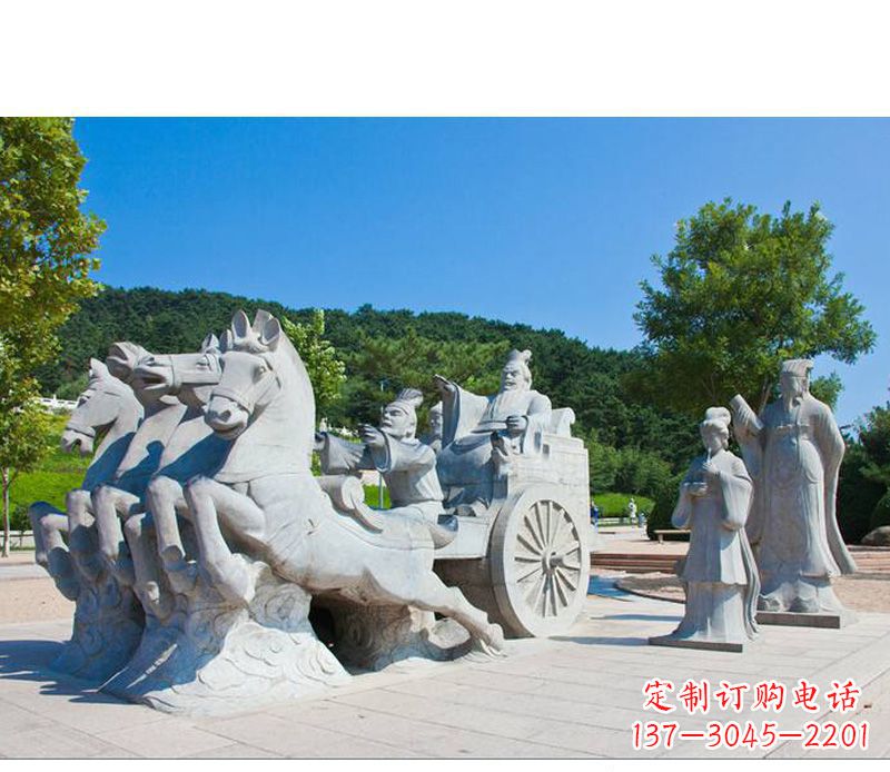 辽阳秦始皇坐马车石雕悉心打造雕塑艺术之精髓