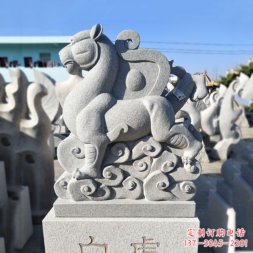 辽阳青龙白虎动物雕塑-上古四神兽石雕之白虎