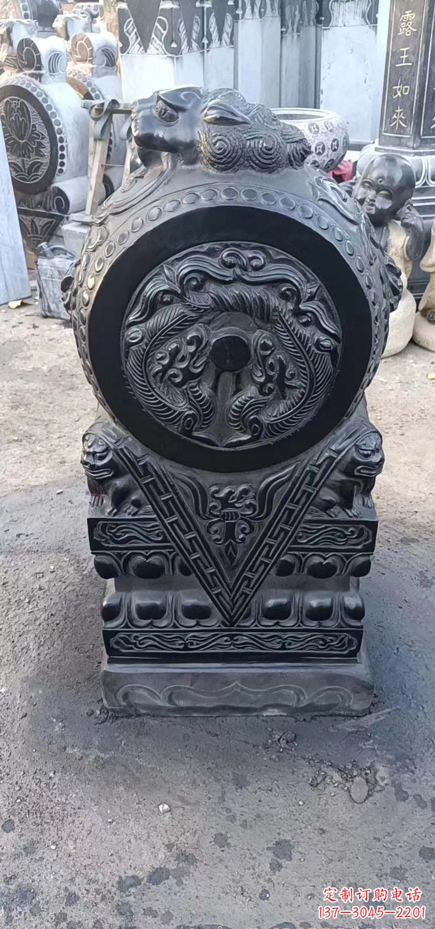 辽阳门墩石雕,营造青石抱鼓石之美