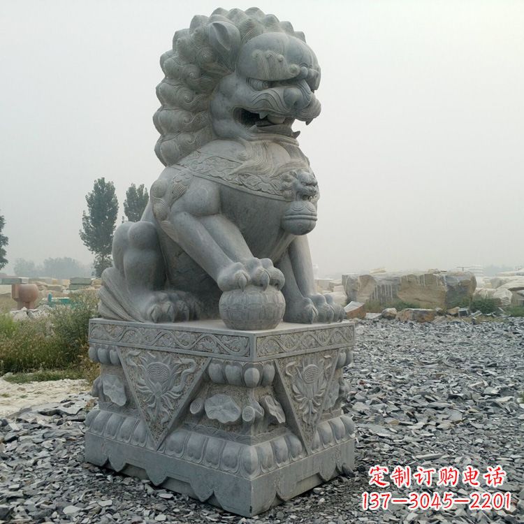 辽阳青石北京狮子雕塑,雕刻传承千古之魅力