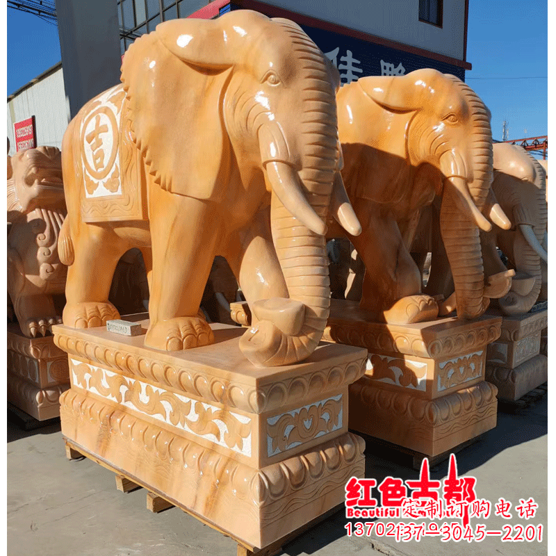 辽阳青石雕刻大象