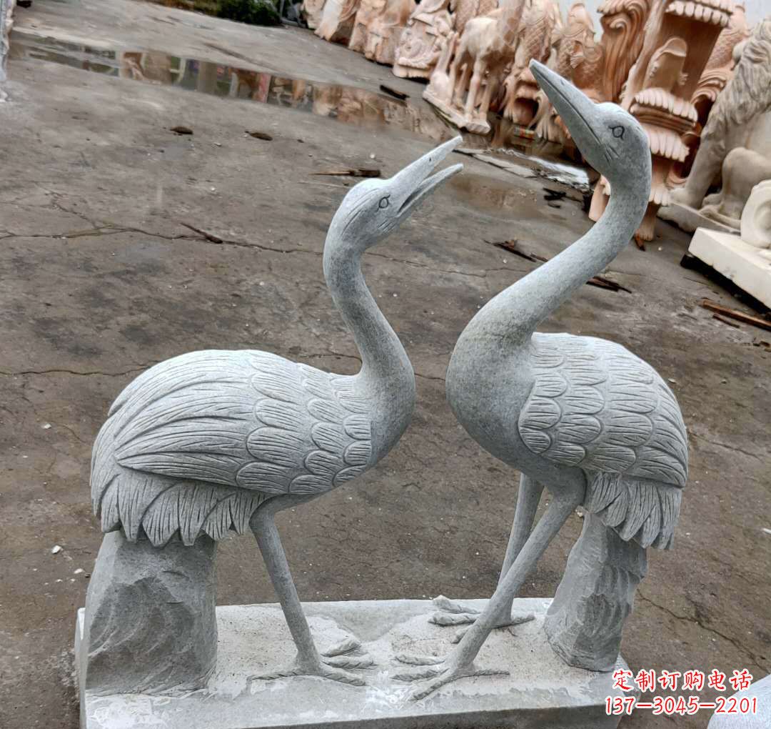 辽阳青石雕鹿竹松鹤