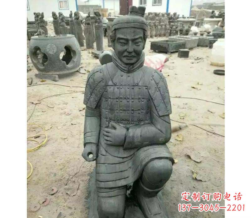 辽阳青石仿古兵马俑雕塑