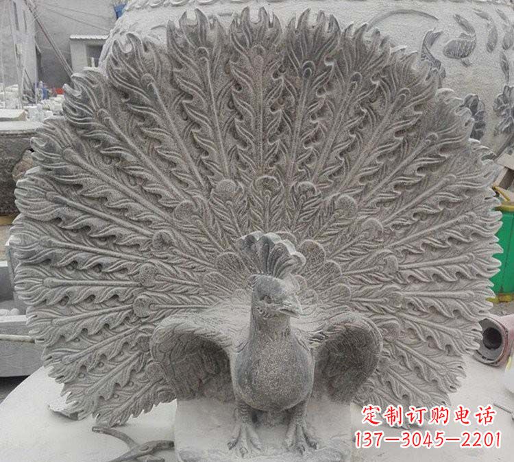 辽阳孔雀开屏石雕,艺术仿古风华