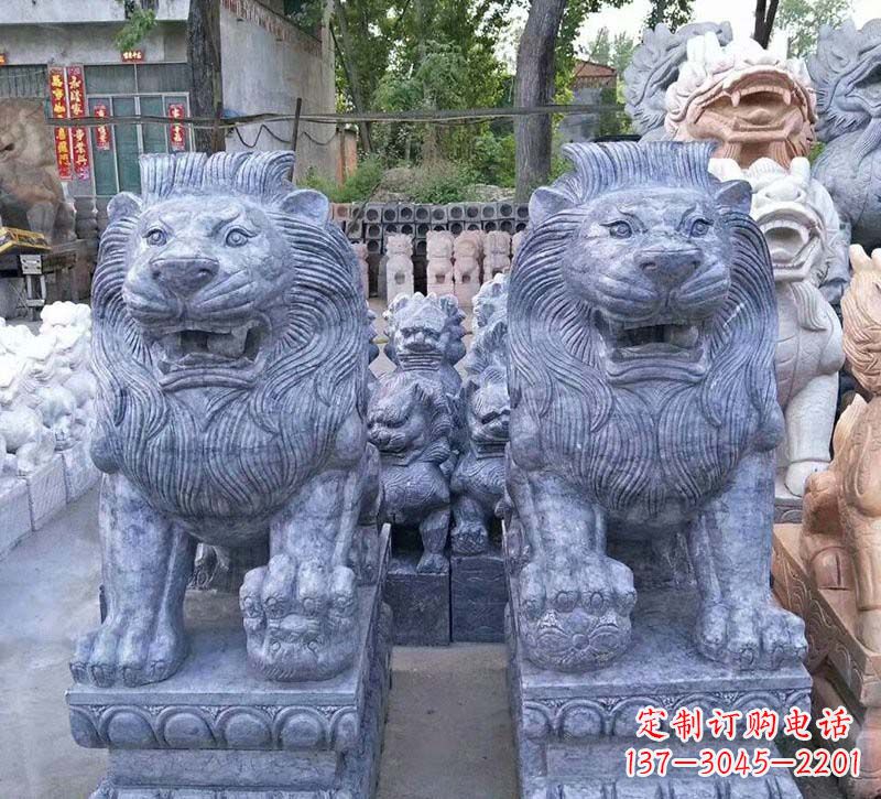 辽阳青石仿古西洋狮子石雕,典雅大气