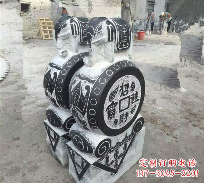 辽阳华丽雅致!青石仿古招财进宝大象门墩