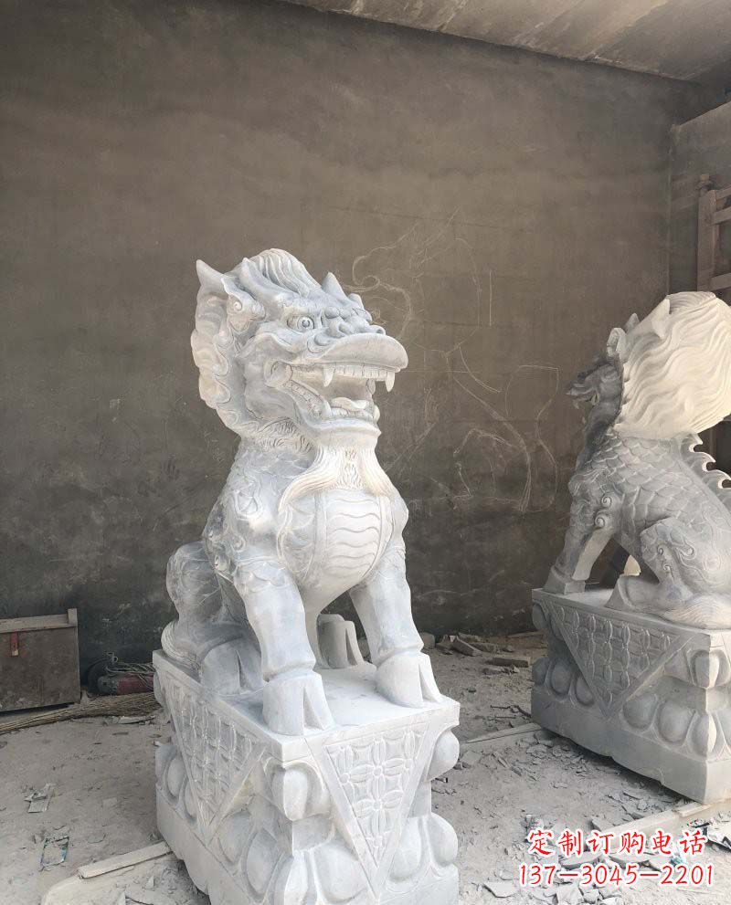 辽阳精致雕刻,青石仿古麒麟雕塑