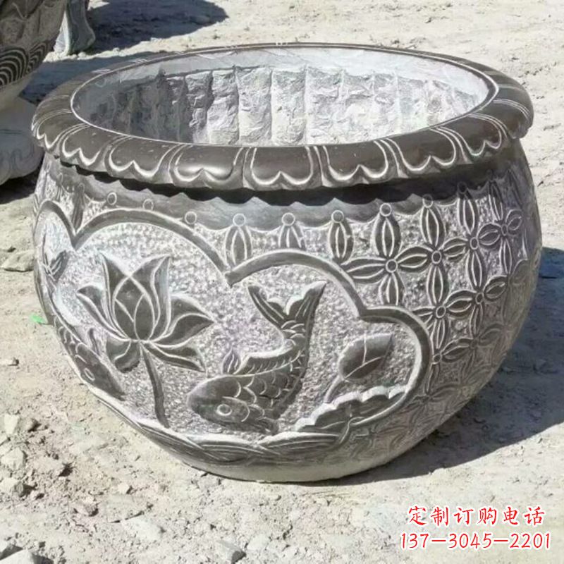 辽阳精致青石浮雕水缸,为您打造精美绝伦的定制雕塑