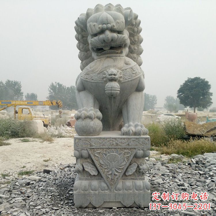 辽阳完美雕刻,精美青石狮子雕塑