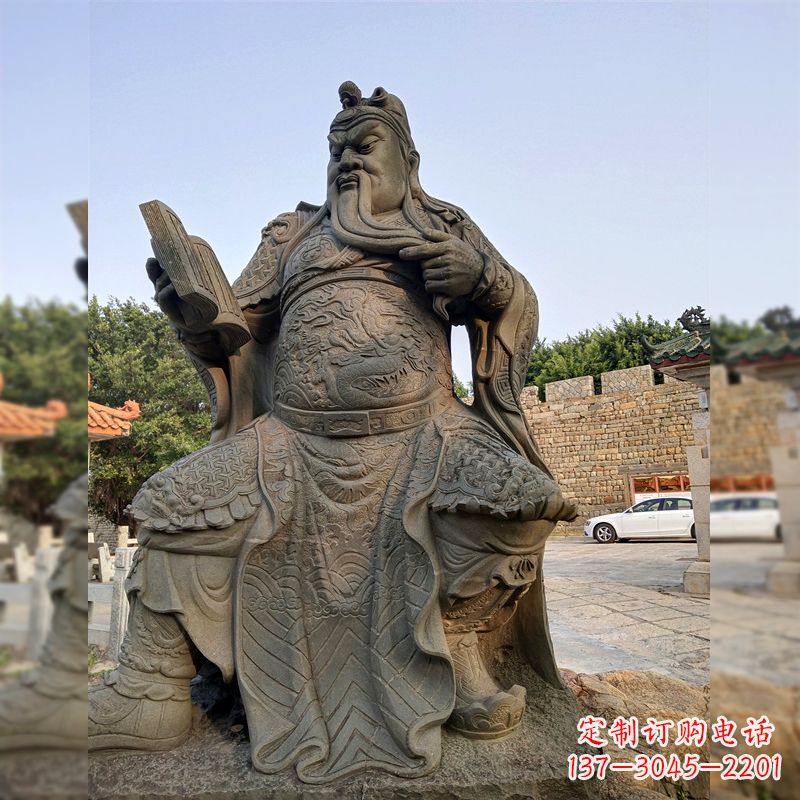 辽阳青石关公雕塑,让您的家居更加古典优雅