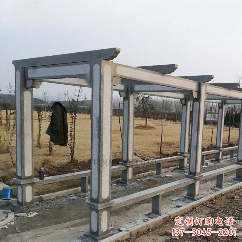 辽阳青石花架雕塑是由技艺精湛的艺术家设计并制…