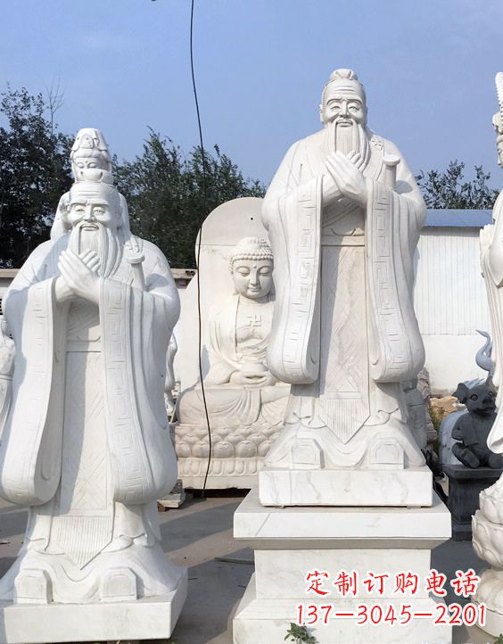 辽阳青石孔子雕像