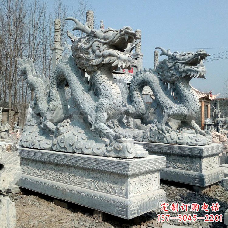 辽阳青石龙雕塑(一对)