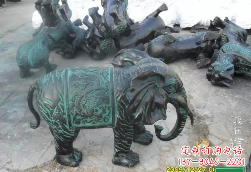辽阳精美青铜大象雕塑,极致线条优雅