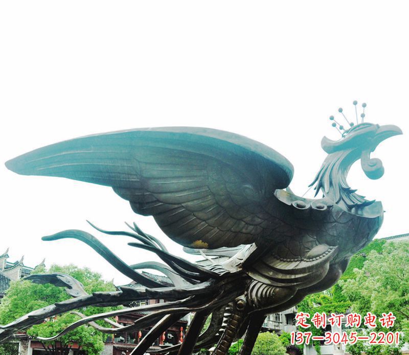 辽阳青铜凤凰雕塑,传承古典魅力