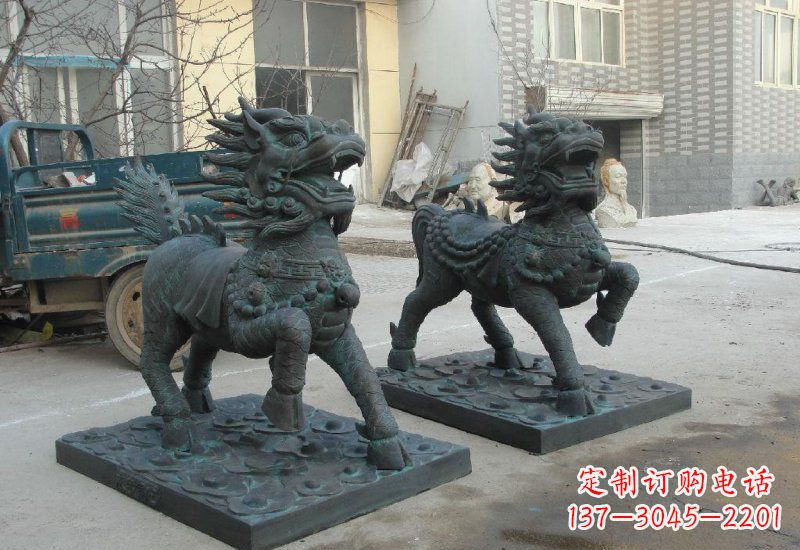 辽阳唯美雕塑:青铜立式麒麟