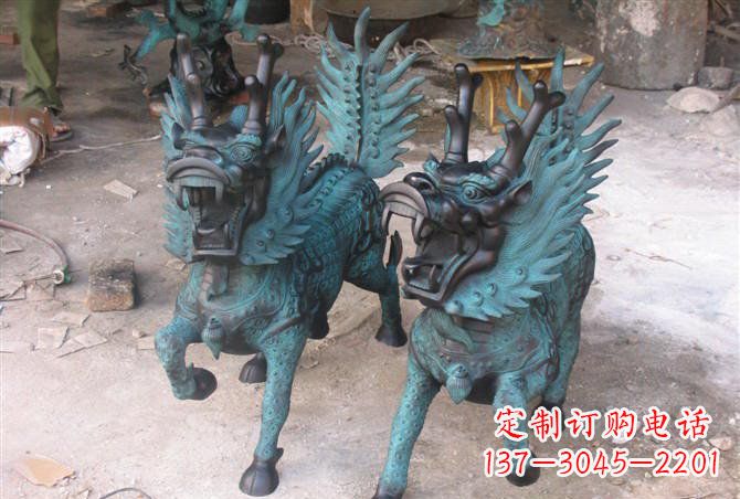 辽阳青铜麒麟雕塑