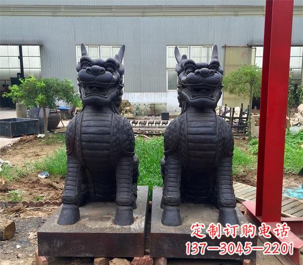 辽阳青铜精美麒麟雕塑,注入艺术气息