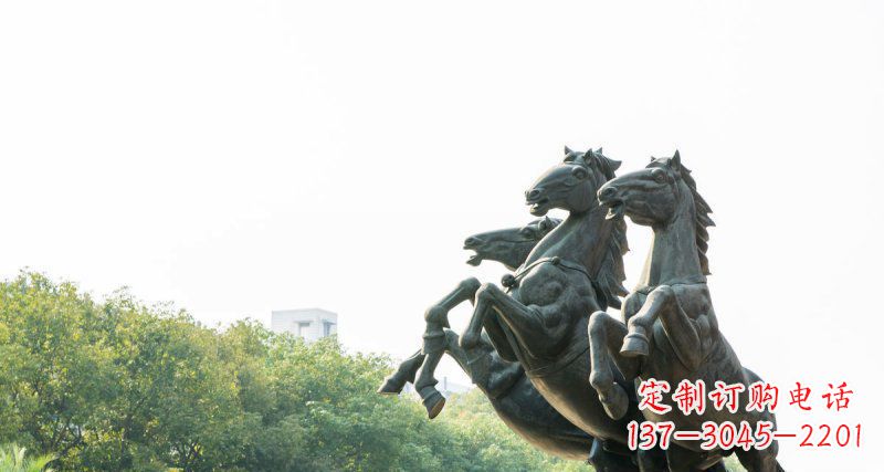 辽阳中领雕塑出品,精美青铜三匹马铜雕塑
