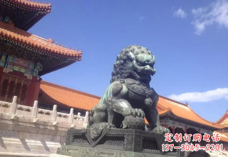 辽阳精致青铜狮子雕塑,表达荣耀之美