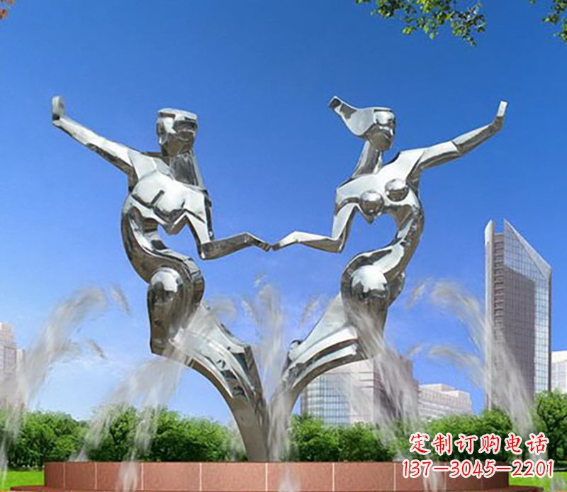 辽阳爱情镌刻,不锈钢抽象情侣雕塑