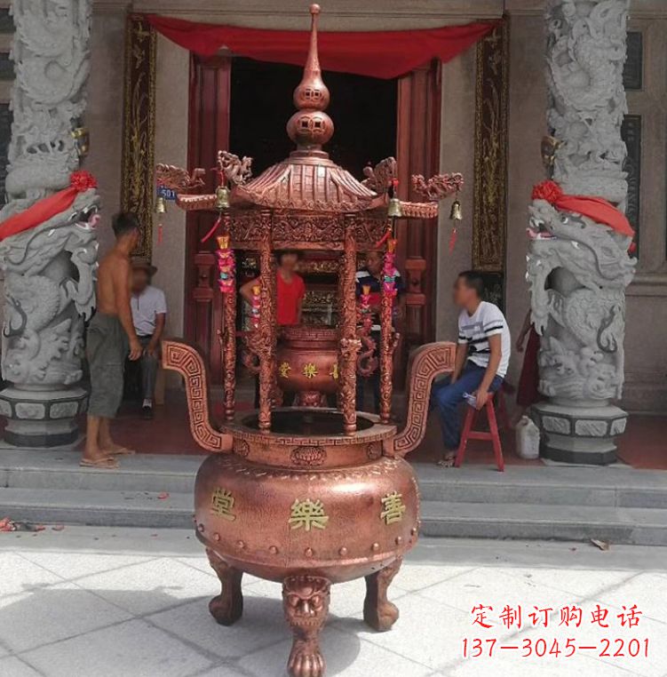 辽阳精致全铜小香炉雕塑