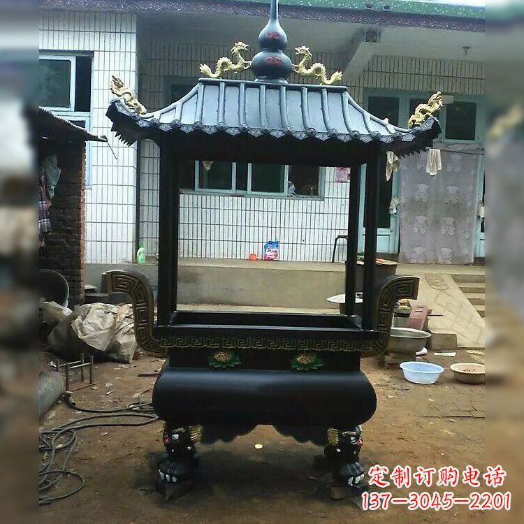 辽阳中领雕塑精美全铜香炉古典雕塑