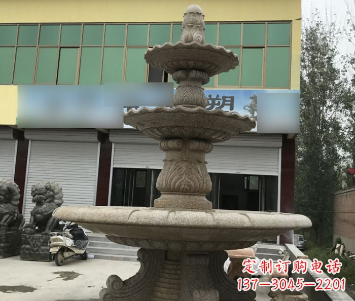 辽阳三层砂岩喷泉欧式石雕,定制专属你的雕塑