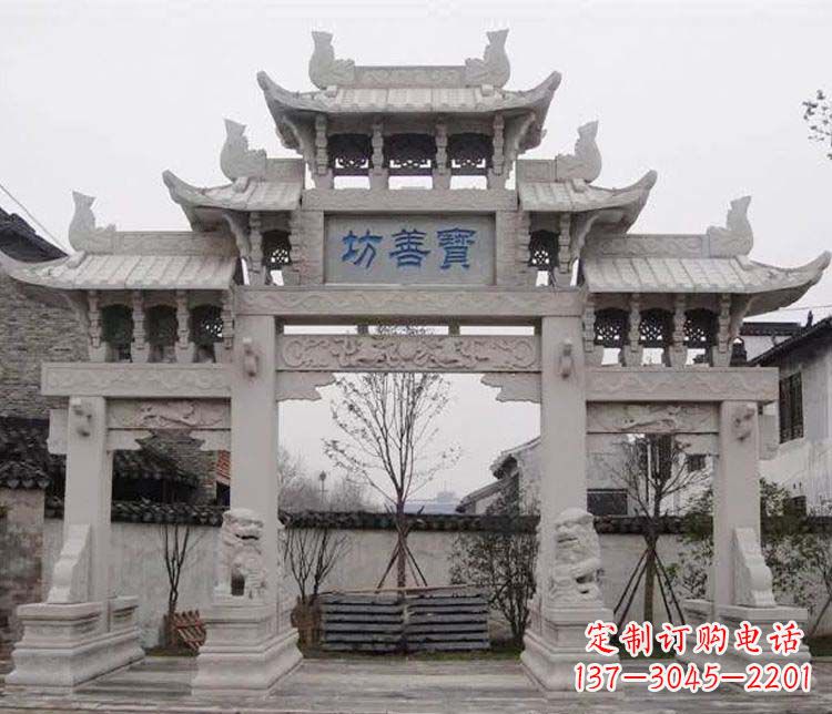 辽阳领雕塑:精美石牌坊石雕艺术品