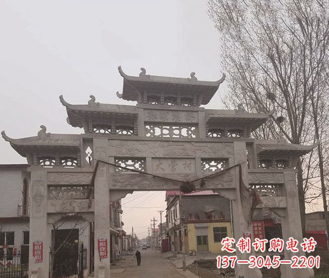 辽阳精美牌坊石雕,定制精美属于您的雕塑