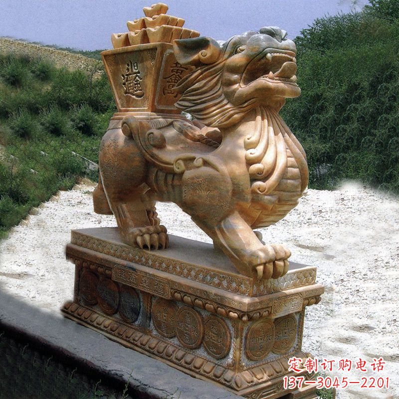 辽阳商场企业看门神兽“日进斗金”招财貔貅石雕