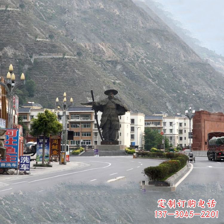 辽阳上古名人著名君王大禹城市街道景观雕像