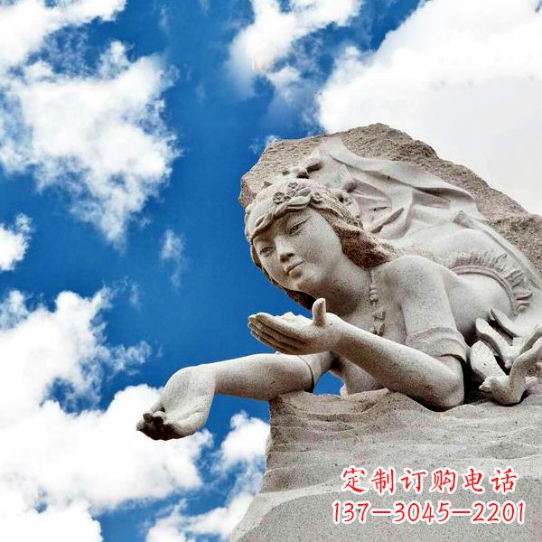 辽阳传说中的精卫—大理石雕塑