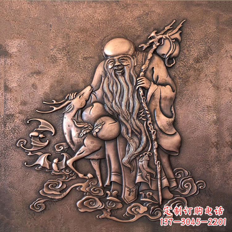 辽阳追求长寿的崇高象征——紫铜老寿星雕塑