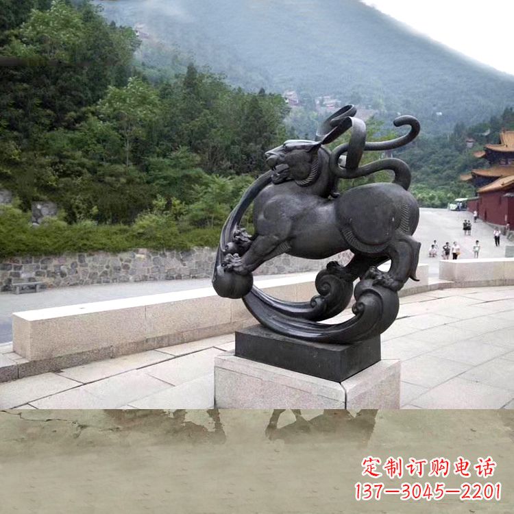 辽阳神兽白虎铜雕塑,雕刻出传统中国文化之精髓