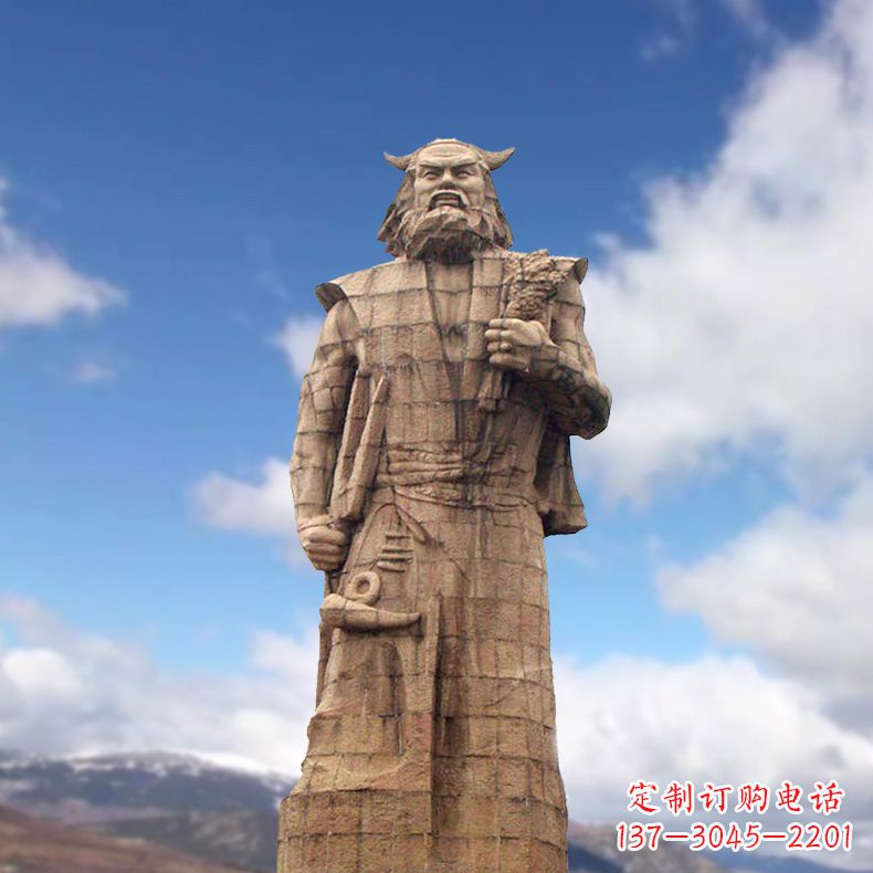辽阳精美神农大型石雕像,由中领雕塑定制