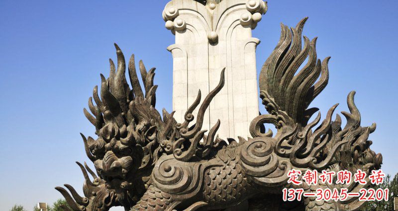 辽阳中领雕塑:神兽火麒麟铜雕定制