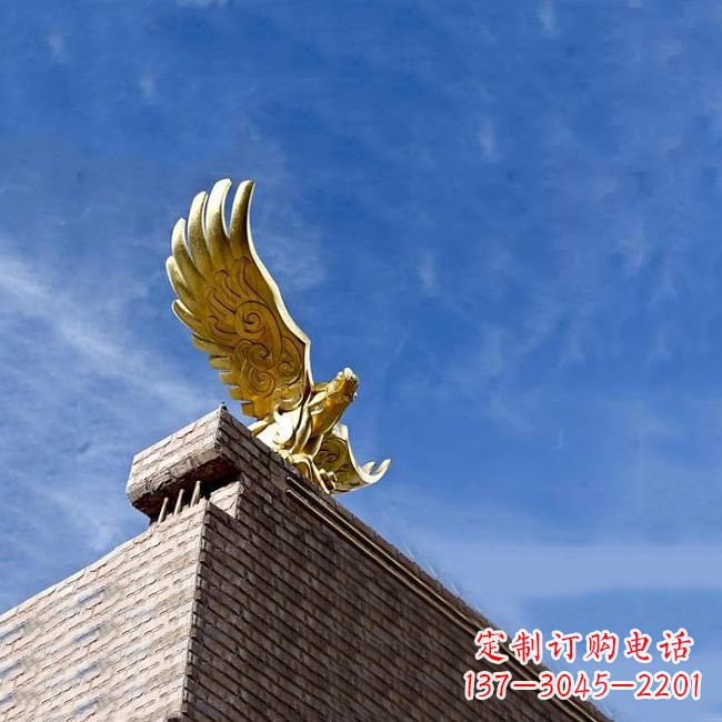 辽阳神兽鲲鹏动物景观铜雕