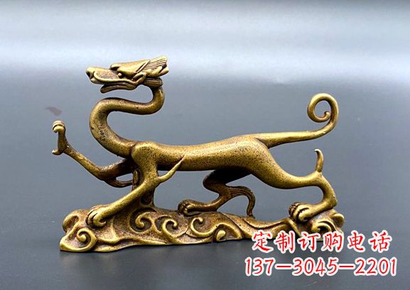 辽阳神兽青龙纯铜雕摆件