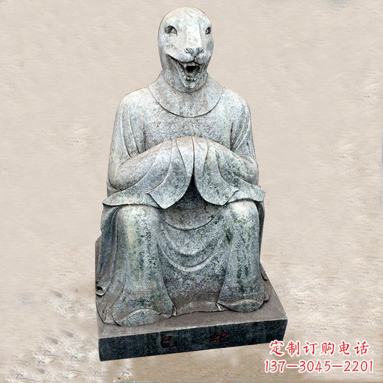 辽阳精美的生肖蛇兽雕塑