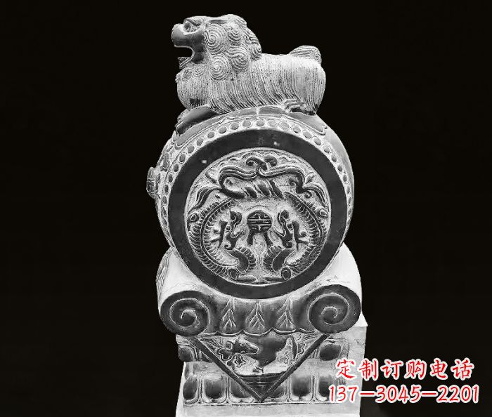 辽阳中领雕塑狮子石抱鼓仿古石门墩
