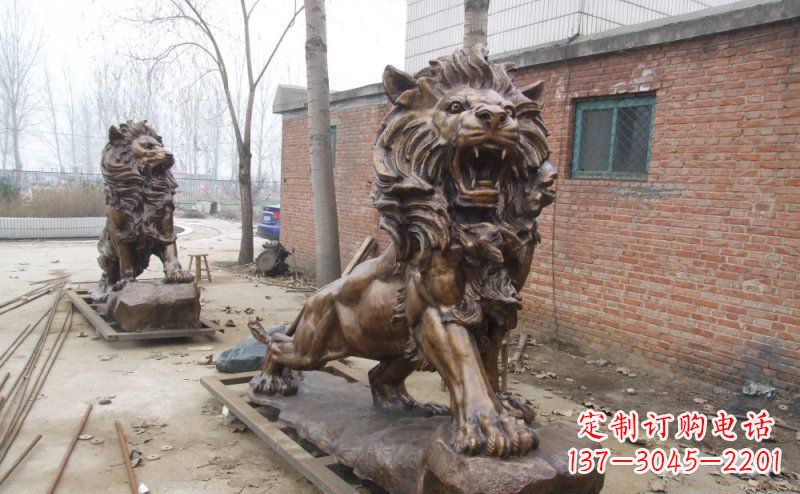 辽阳狮子企业动物铜雕