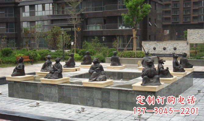 辽阳十二生肖小区景观铜雕