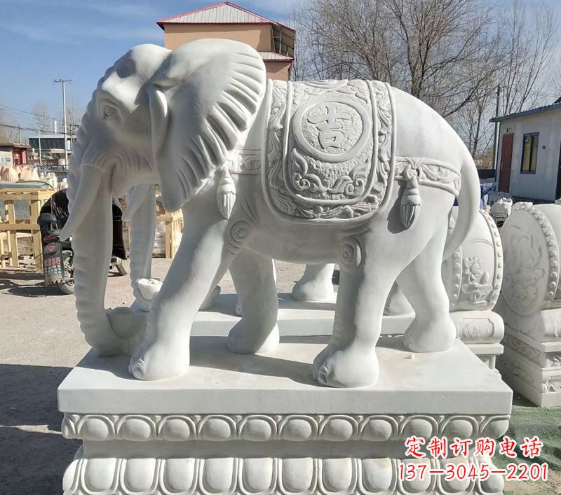 辽阳中领雕塑精美石材大象雕塑