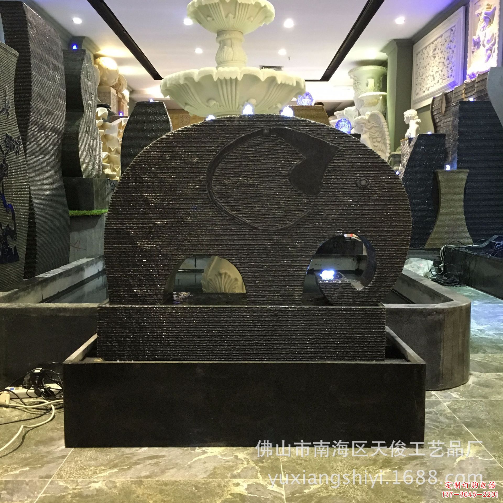 辽阳石雕半壁喷泉雕塑,传承古典艺术优雅