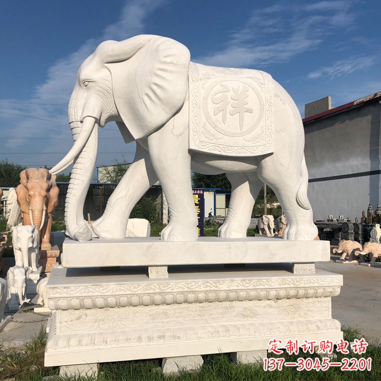 辽阳现代工艺石雕大象雕塑