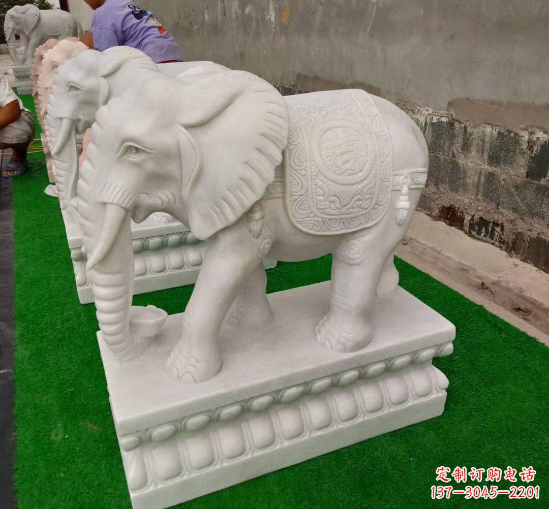 辽阳精美石雕大象,传承百年文化