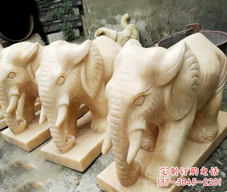 辽阳石雕大象喷水雕塑,令人惊叹的艺术之作