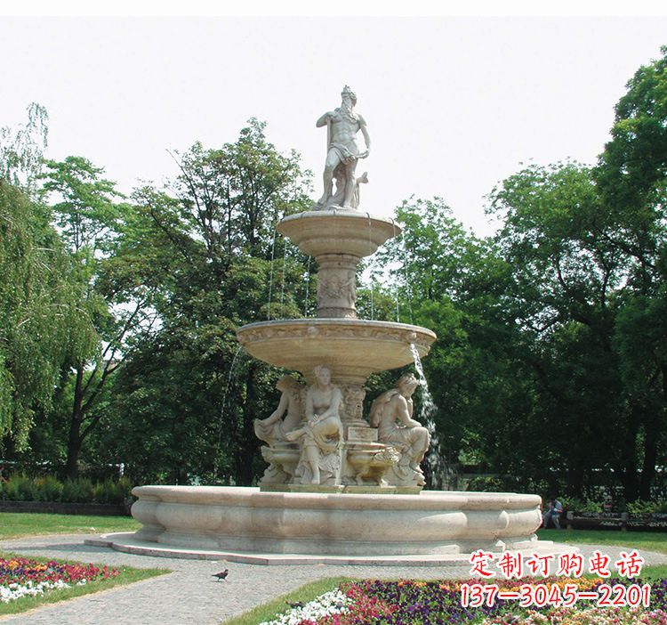 辽阳石雕跌水喷泉塑型,给园林增添美感